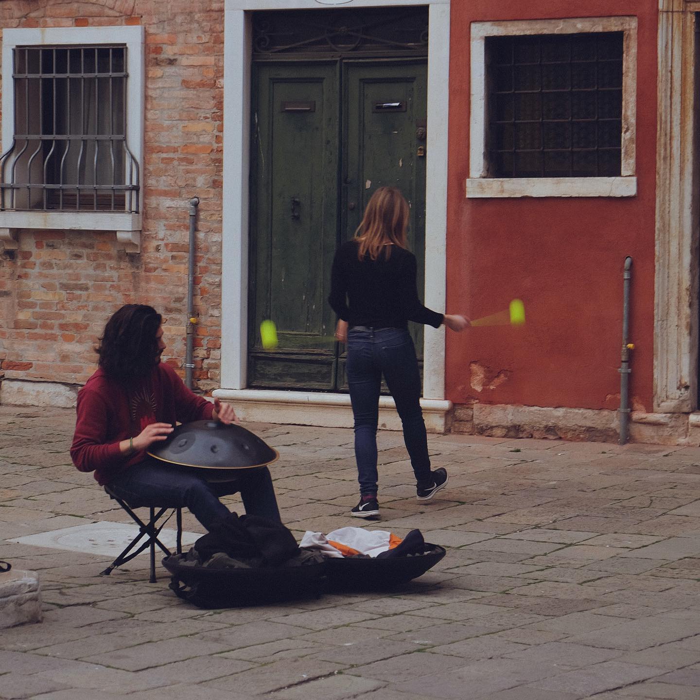 A person on a gondola in Venice
